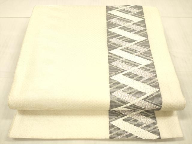 乐天商城 - 平和屋着物＊夏物　六通柄袋帯　抽象間道　銀糸　正絹　逸品　DAAX5692cm