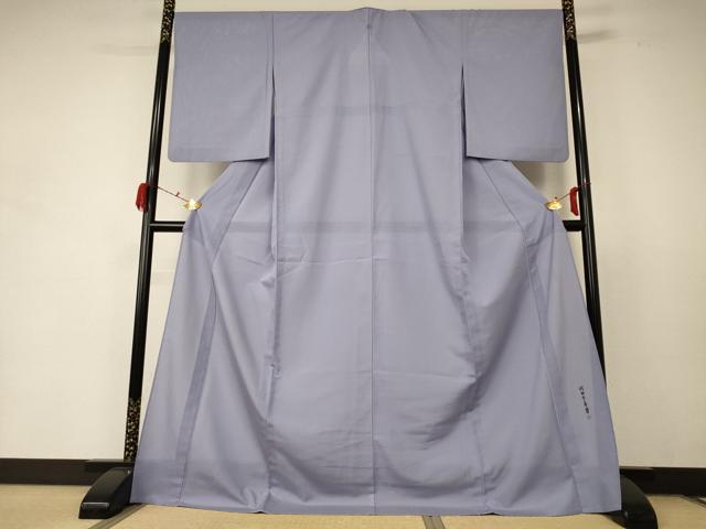 平和屋着物＊人間国宝・羽田登喜男監修　夏物　色無地　絽　牡丹鼠色　ロング丈　洗える着物　AABD6563jd