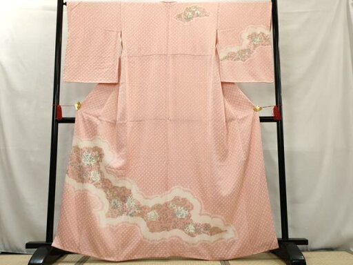 平和屋着物■訪問着 絞り 雲取り枝花文 金銀彩 正絹 逸品 AAAX1188cs 平和屋着物■訪問着 絞り 雲取り枝花文 金銀彩 正絹 逸品 AAAX1188cs