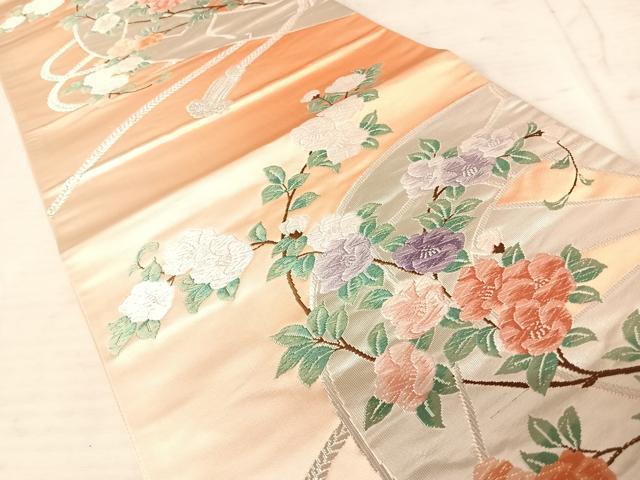 平和屋の平和屋着物◎六通柄袋帯 唐織 枝花文 銀糸 正絹 逸品 AAAX3066yx｜アングル2
