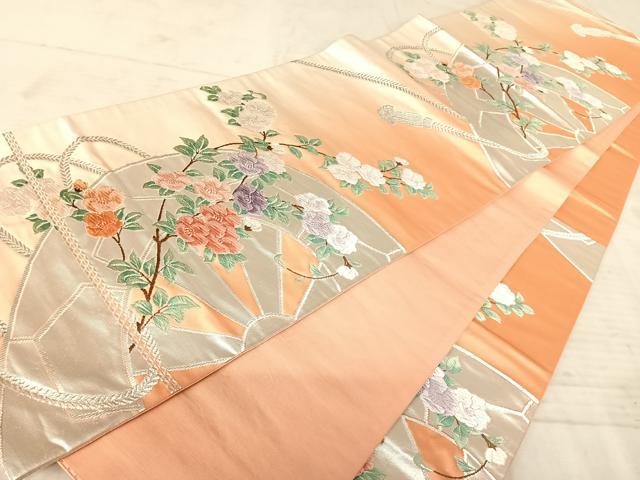 平和屋の平和屋着物◎六通柄袋帯 唐織 枝花文 銀糸 正絹 逸品 AAAX3066yx｜アングル3