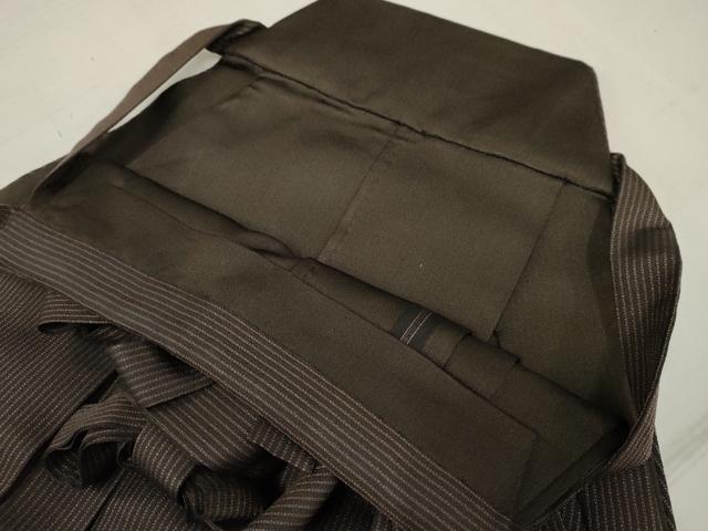 平和屋着物●男性　馬乗り袴　縞　正絹　逸品　AABF4243cs