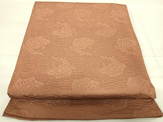 平和屋着物◎全通柄 本袋帯 名物裂 駱駝色 正絹 逸品 AABF4679yx
