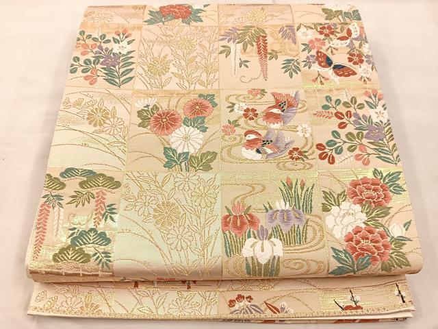 平和屋着物◎六通柄袋帯　唐織　米悦錦　シルクロード　金糸　正絹　逸品　BAAU0282mz