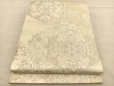 平和屋着物◎六通柄袋帯 唐織 向かい鳳凰亀甲花文 銀糸 正絹 逸品 BAAU0969hv