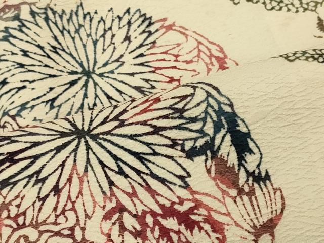 Rakuten - 平和屋着物■上質な小紋　草花丸文　正絹　逸品　未使用　CABD6745oy