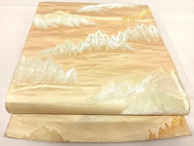 Other - 平和屋着物◎六通柄袋帯　遠山風景文　金糸　正絹　逸品　AABF4682yx