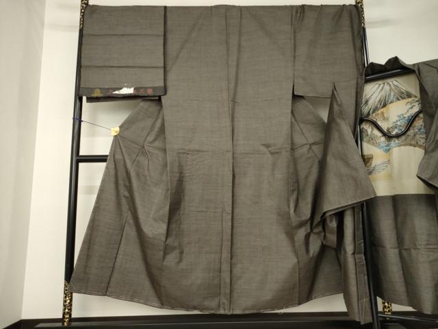 平和屋着物●男性　本場大島紬　アンサンブル　100亀甲　総詰め　反端付き　正絹　逸品　AABK0331ck