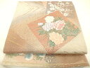 平和屋着物◎六通柄袋帯 色紙花文 金糸 正絹 逸品 DAAJ7816fc(4)