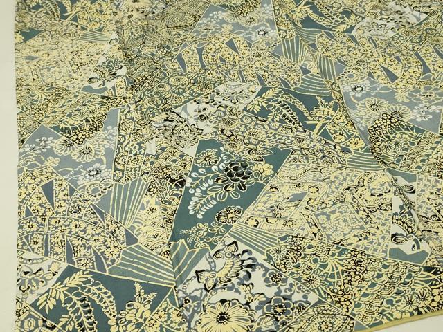 平和屋着物■上質な小紋 草花文 正絹 逸品 DAAO7539cm