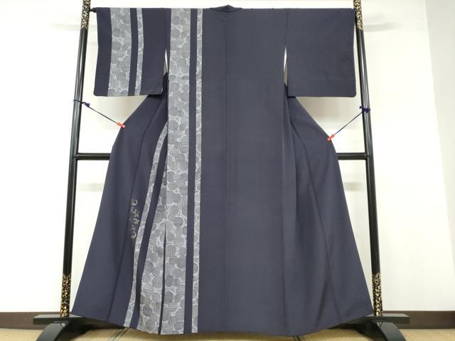 平和屋着物●訪問着　刺繍　舞葉文　金彩　正絹　逸品　DABB0341ud