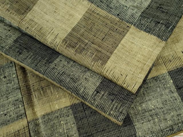 平和屋着物●上質な紬 格子柄 正絹 逸品 未使用 CAAU2003yc