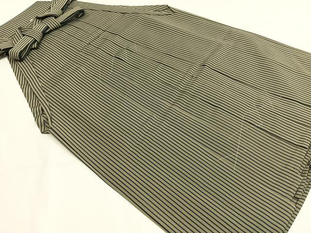 平和屋着物＊夏物　男性　行灯袴　絽　縞　正絹　逸品　未使用　AABF5900fy