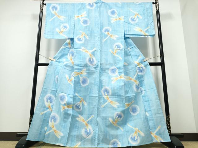 平和屋の平和屋着物∴夏物 浴衣 トンボ 蜻蛉 ラメ糸 綿 逸品 CABE8935ng｜アングル2