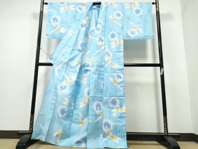 平和屋の平和屋着物∴夏物 浴衣 トンボ 蜻蛉 ラメ糸 綿 逸品 CABE8935ng｜アングル3