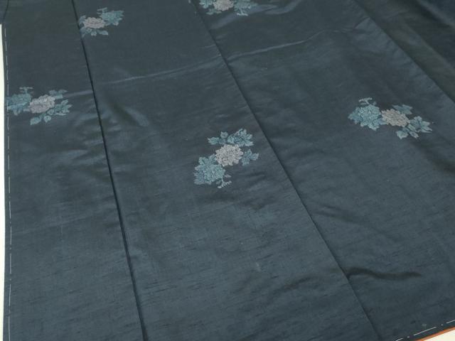 平和屋着物■上質な紬 草花文 正絹 逸品 DAAI2949ox