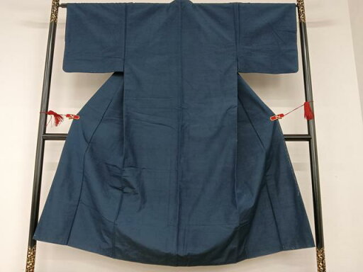 平和屋着物■男性 紬 色無地 青褐色 正絹 逸品 AAAS6248zg 平和屋着物■男性 紬 色無地 青褐色 正絹 逸品 AAAS6248zg