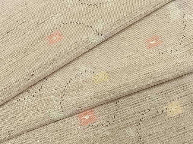 乐天商城 - 平和屋着物▽上質な紬　単衣　草花文　正絹　逸品　AABE5730fy