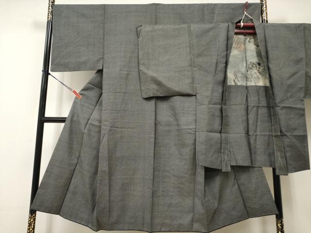 平和屋着物■男性 本場染大島 アンサンブル 幾何学文様 正絹 逸品 DAAL2462ya