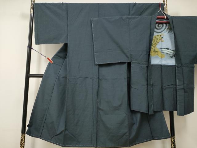 平和屋着物■男性 本場大島紬 アンサンブル 格子文 正絹 逸品 DAAL2465ya