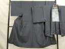 平和屋着物■男性 紬 アンサンブル 留紺色 正絹 逸品 DAAM2824tw