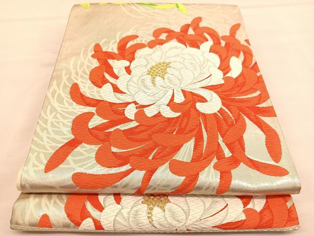 平和屋着物◎六通柄袋帯　唐織　乱菊　金銀糸　正絹　逸品　BAAU1363hv