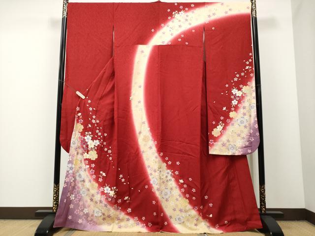 平和屋着物●豪華振袖 舞桜 金彩 正絹 逸品 CAAM1156vf