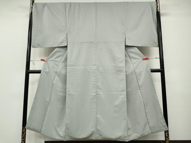 平和屋の平和屋着物●男性　色無地　菱花地紋　絹鼠色　キングサイズ　洗える着物　CABB6212ut｜アングル2