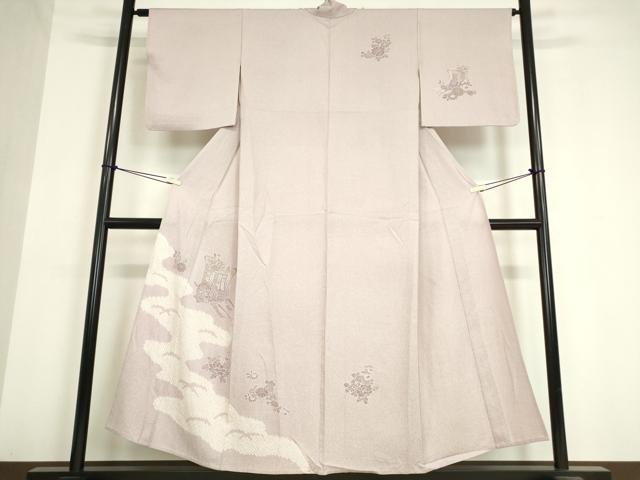長襦袢 - 平和屋着物▽訪問着　単衣　刺繍　絞り　御所車花文　金彩　正絹　逸品　DAAV5613az