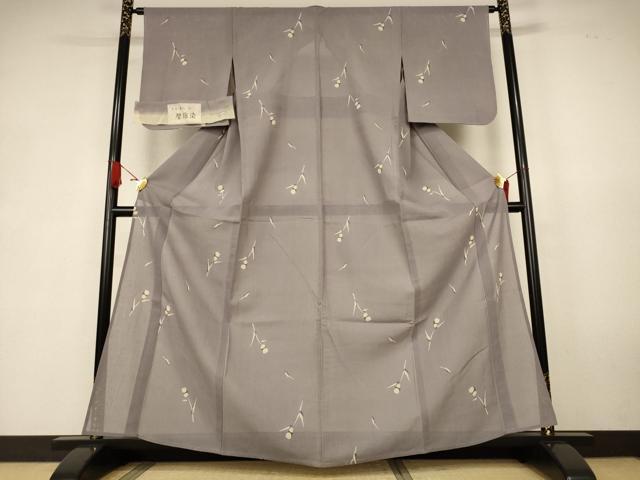 平和屋着物＊夏物 人間国宝 芹沢圭介一番弟子 下平清人 小紋 絽紬 型絵染 草花文 暈し染め 伊と幸 証紙付き 正絹 逸品 AABK6537jd