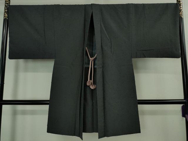 Uramono - 平和屋着物＃極上　男性　長羽織　キングサイズ　髭紬　藍鉄色地　羽織紐付き　逸品　DZAB2453kh6