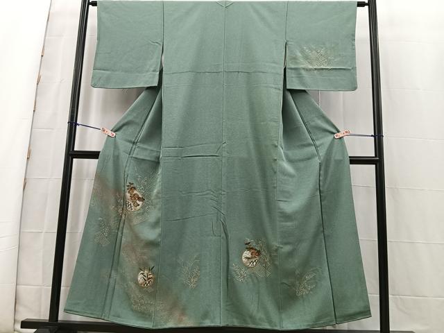 平和屋着物■訪問着 花丸文 暈し染め 金銀彩 正絹 逸品 BAAS4066ea