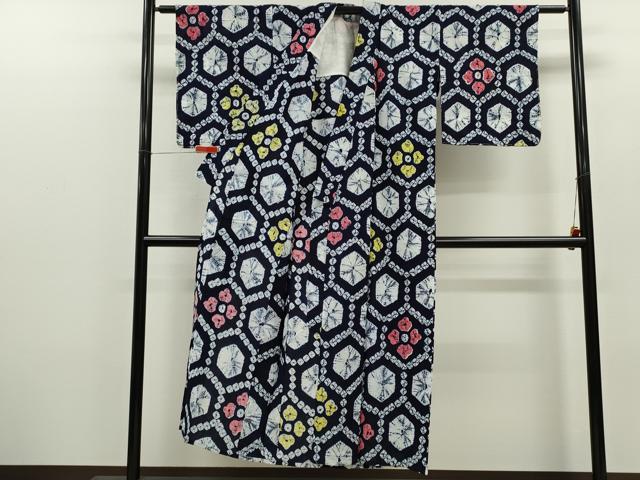 平和屋の平和屋着物∴夏物　浴衣　有松鳴海絞り　亀甲菱花文　綿　逸品　未使用　CABH7915ze｜アングル2
