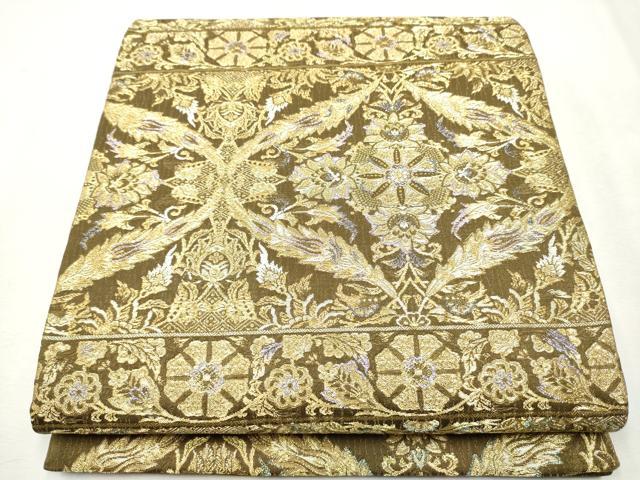 平和屋着物●六通柄袋帯　吉祥花文　金糸　やまと誂製　正絹　逸品　CAAU9486hy
