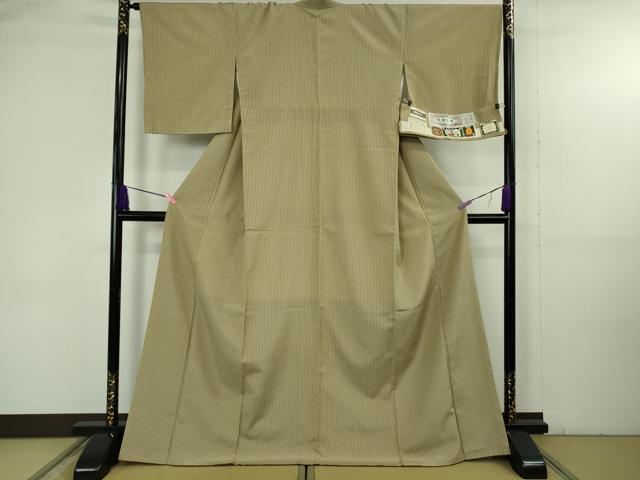平和屋の平和屋着物●極上　本塩沢　縞　枯色×濃藍色　大丸織物謹製　証紙付き　逸品　DZAB4874kh6｜アングル2