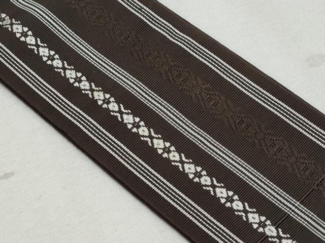 平和屋着物◎男性　本場筑前博多織　角帯　献上　正絹　逸品　CAAZ4750fb