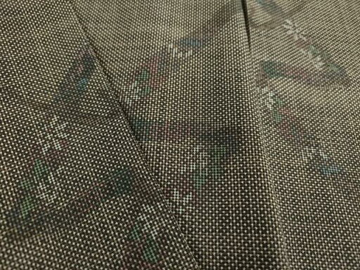 平和屋着物●本場大島紬 7マルキ 鬘帯花文 正絹 逸品 DAAU5596ps 平和屋着物●本場大島紬 7マルキ 鬘帯花文 正絹 逸品 DAAU5596ps