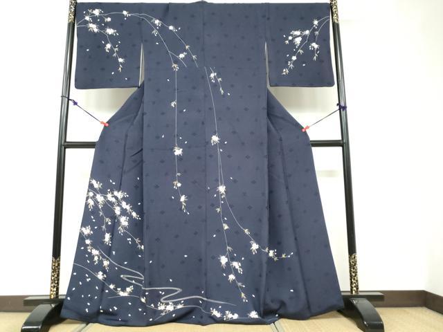 Uramono - 平和屋着物●訪問着　枝垂れ桜文　正絹　逸品　DABF1409ud