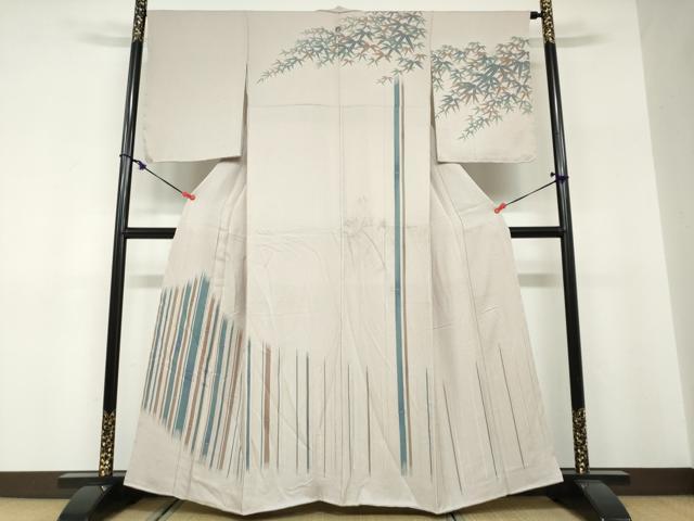 平和屋着物●訪問着　笹竹文　金糸　正絹　逸品　未使用　DABF1410ud