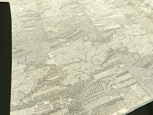 平和屋着物■上質な小紋 風景文 鬼しぼ縮緬 正絹 逸品 未使用 BAAN8861wb 平和屋着物■上質な小紋 風景文 鬼しぼ縮緬 正絹 逸品 未使用 BAAN8861wb