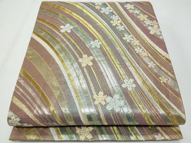 平和屋着物◎六通柄袋帯 舞桜文 金糸 正絹 逸品 CABF7195fb