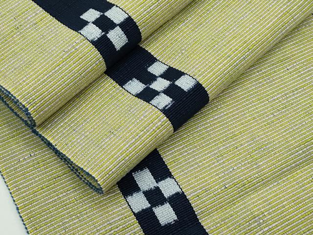 平和屋着物■極上　沖縄県伝統工芸品　八重山ミンサー　手織り　八寸名古屋帯　逸品　CZAA4350s5
