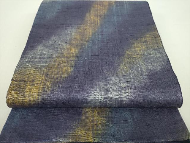 平和屋着物●全通柄袋帯　スリーシーズン帯　春　夏　秋　紬地　斜線文　正絹　逸品　DAAU5746ps