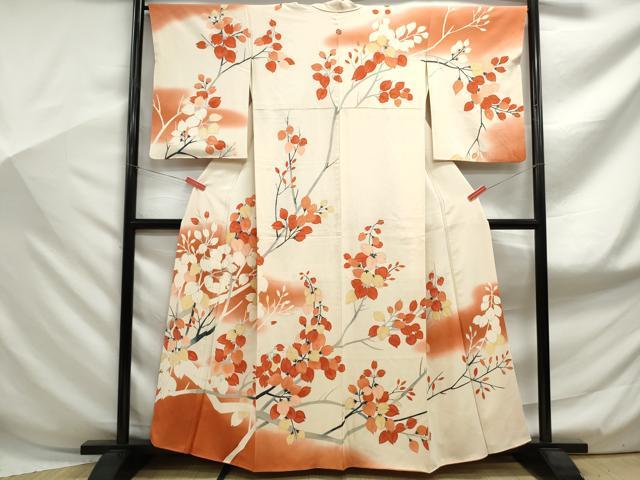 平和屋着物■訪問着　枝花文　暈し染め　金彩　正絹　逸品　DABF9022qa