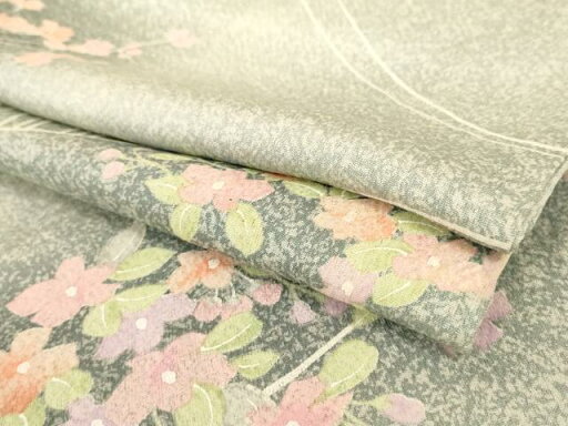平和屋着物▽上質な小紋 単衣 枝花文 正絹 逸品 AAAQ6608iu 平和屋着物▽上質な小紋 単衣 枝花文 正絹 逸品 AAAQ6608iu