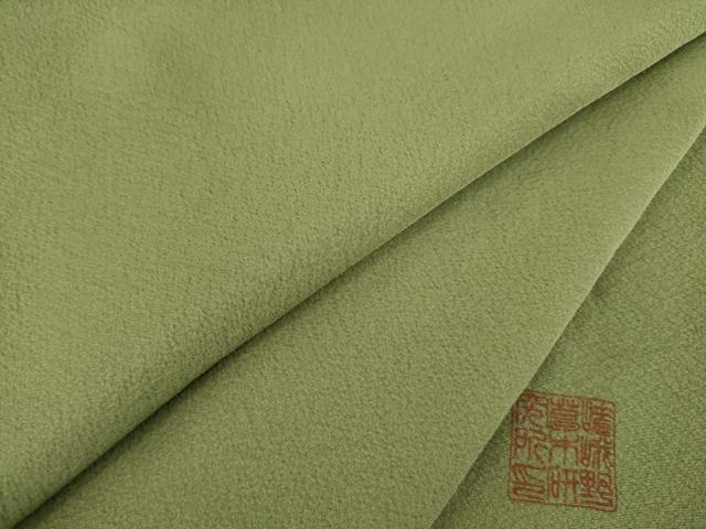 平和屋着物●上質な色無地　嵯峨野草木研究所　海松色　正絹　逸品　AABC3549ck