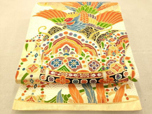 平和屋着物◎六通柄袋帯 唐織 鳳凰吉祥文 金銀糸 正絹 逸品 AAAP6038fw 平和屋着物◎六通柄袋帯 唐織 鳳凰吉祥文 金銀糸 正絹 逸品 AAAP6038fw