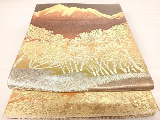 Other - 平和屋着物◎六通柄袋帯　風景文　金糸　正絹　逸品　AABB6129yx