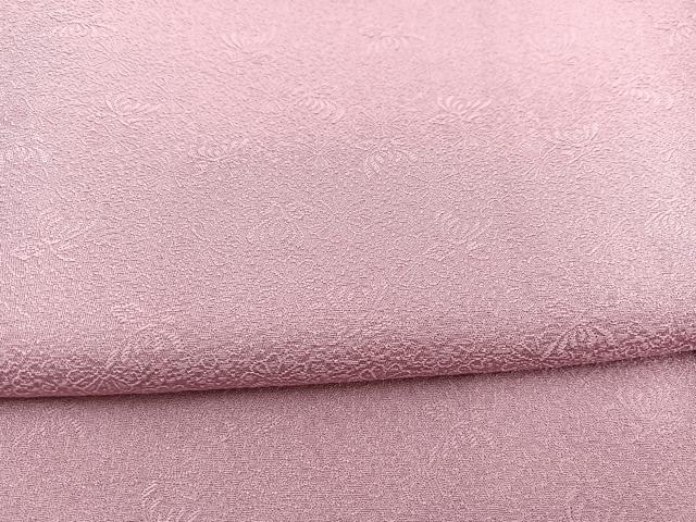 平和屋着物■上質な色無地 舞花地紋 撫子色 正絹 逸品 BAAS5190xa