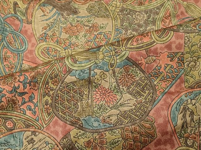 平和屋着物■上質な小紋　吉祥花文　正絹　逸品　CABC4076oy